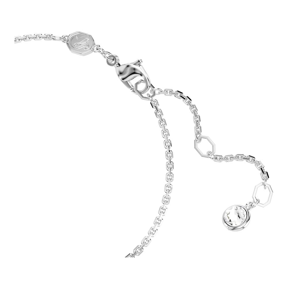 Swarovski Pulsera Hyperbola, Símbolo del infinito, Blanca, Baño de rodio