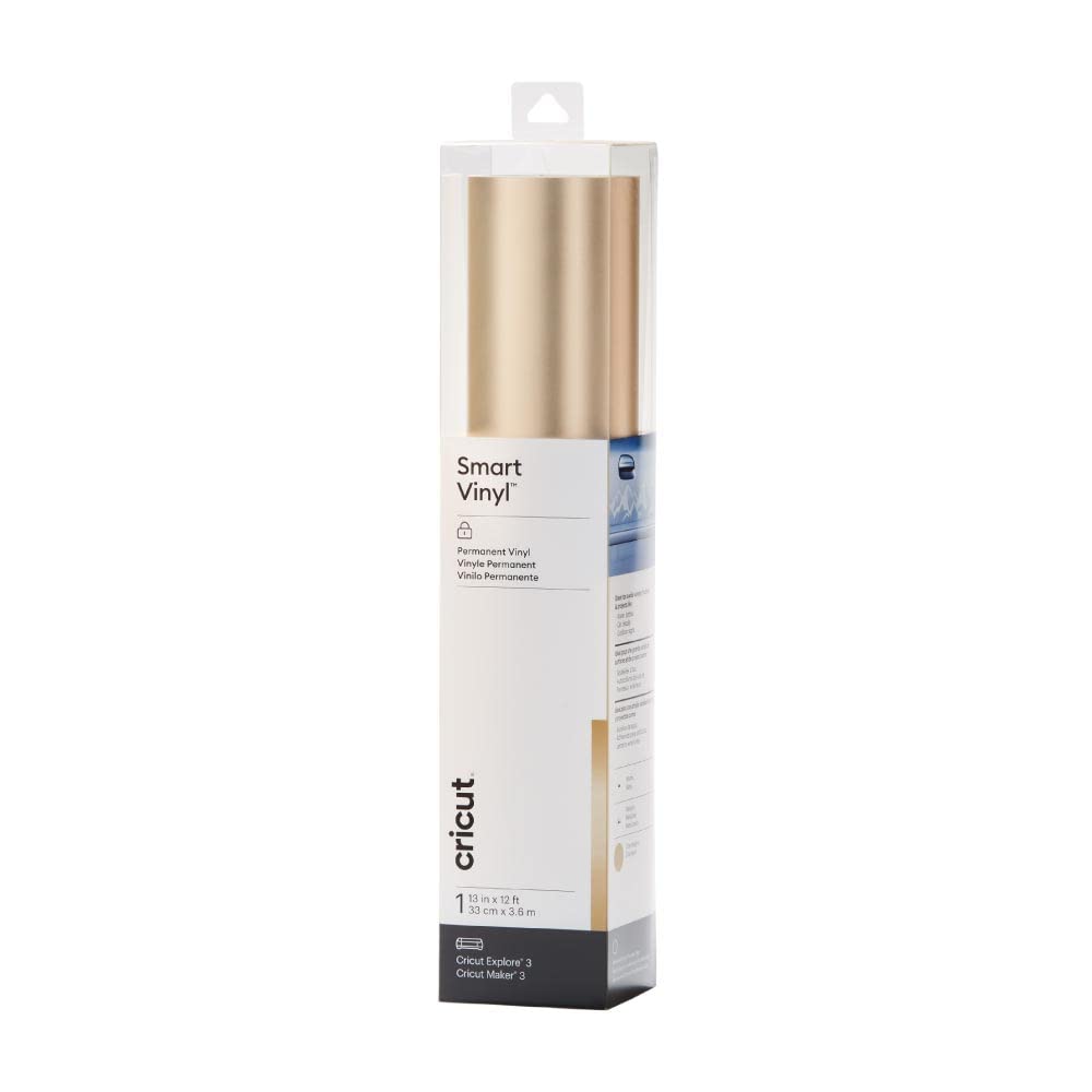 Cricut Smart Vinilo Permanente Shimmer, Corte sin Tapete para Explore 3 y Maker 3 - Matte Metallic - Champagne - 12ft Roll (13'x144')