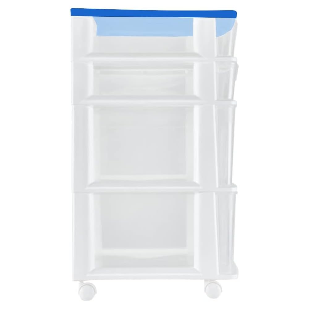 Italhome Cajonera De Plástico, Cajonera Organizador Multiusos Con 4 Cajones Grandes Transparentes Tor
