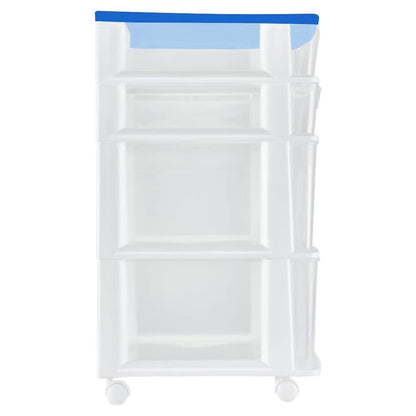 Italhome Cajonera De Plástico, Cajonera Organizador Multiusos Con 4 Cajones Grandes Transparentes Tor