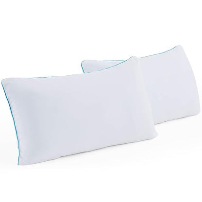 Linenspa - Almohadas 2 Pack Tamaño Queen - Memory Foam con Gel Refrescante en Trozos - Se Moldea a tu Gusto - Ideal para Dormir de Lado, Boca Arriba o Boca Abajo