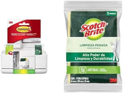 Scotch-Brite Command 3M Sujeta Esponja de Cocina Fibra Esponja La Original Chica 1 Pieza