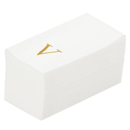 Restaurantware Toallas de Papel Luxenap Letra Dorada H, Paquete de 50 - Oro - 50 Unidades - V