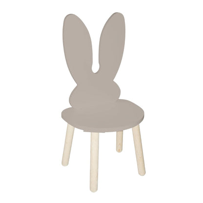 DUDUK Silla Infantil de Madera con Forma de Conejo - Gris oscuro