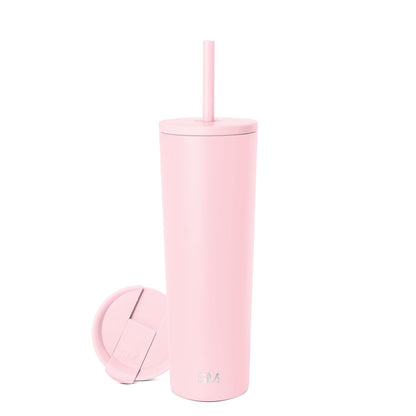 Simple Modern Classic Vaso Térmico con Popote y Tapa Abatible - 830 ml - -Blush
