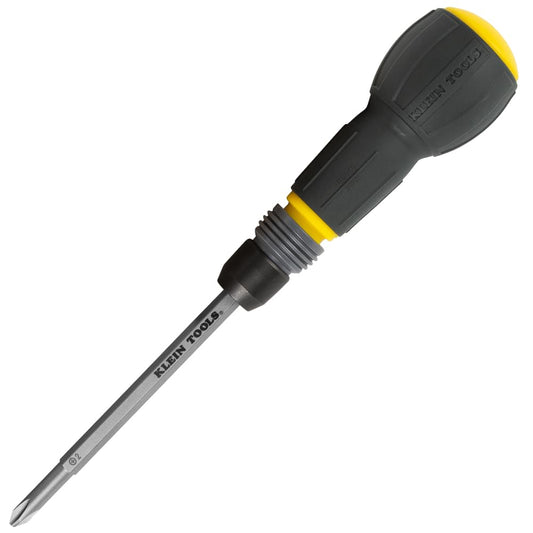 Klein Tools 32960A - Destornillador Fastbit Tru-Grip, mango estilo bola con cuello de liberación rápida, Phillips japonés #2 y broca ranurada de 6 mm, compatible con brocas de 1/4 pulgadas