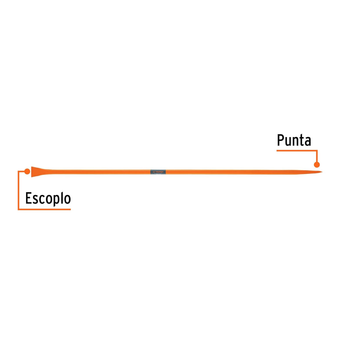 Truper BAP-175E, Barreta para tierra dura de 1"x 175 cm, escoplo 67 mm, recomendado para uso agrícola