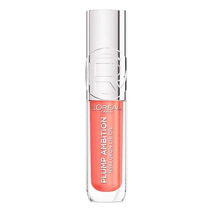 L'Oréal Paris Plump Ambition Lip Oil, Brillo Labial Efecto Voluminizador con Ácido Hialurónico, Hidratación Intensa para tus Labios, Tono Nude Macaron, 5 ml