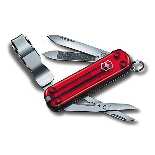 Victorinox Nail Clip 580, color Rojo Transparente, 8 Usos