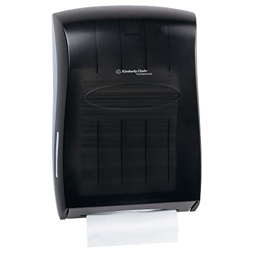 Kimberly-Clark Professional Dispensador de Toallas de Papel plegadas Universal (09905), para Kleenex y Scott Brand Multifold y C-Fold, 13.3 x 5.9 x 18.9 Pulgadas, Color Humo (Negro)