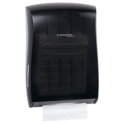 Kimberly-Clark Professional Dispensador de Toallas de Papel plegadas Universal (09905), para Kleenex y Scott Brand Multifold y C-Fold, 13.3 x 5.9 x 18.9 Pulgadas, Color Humo (Negro)
