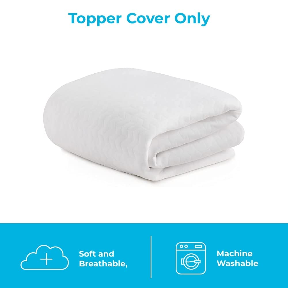 Linenspa - Funda de colchón Individual XL, 4 Pulgadas, Lavable a máquina, Transpirable, Antideslizante, Funda para colchón con Cierre, Solo Funda para cubrecolchón