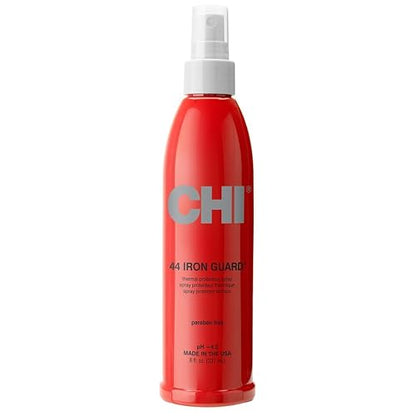 CHI 44 Iron Guard Spray de protección térmica, Fórmula nutritiva que ayuda a resistir el daño del calor y a domar el encrespamiento, Transparente, 227 ml