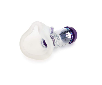 AeroChamber Cámara espaciadora Plus Flow-Vu Adulto (con Mascarilla Chica), Morado