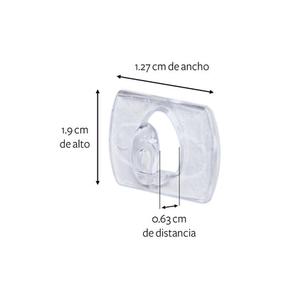 COMMAND 3M Gancho Adhesivo Removible Transparente Mini 18 piezas | Soporta hasta 225 gr, Organiza sin dañar superficies, No requiere herramientas, Fácil de instalar, Fijación segura
