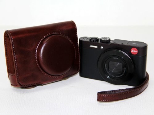 MegaGear "Ever Ready" Protective Leather Camera Case, Bag for Case for Panasoníc LF1 (Dark Brown)