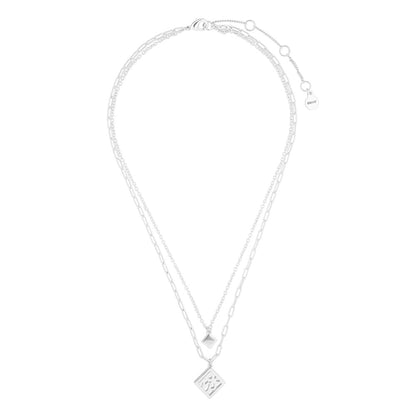 DKNY Collar Plateado Rombo Para Mujer