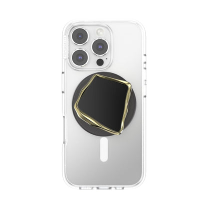 PopSockets - Empuñadura para teléfono MagSafe, Soporte magnético, Soporte para teléfono, Vidrio, Corte obsidiana esmaltado