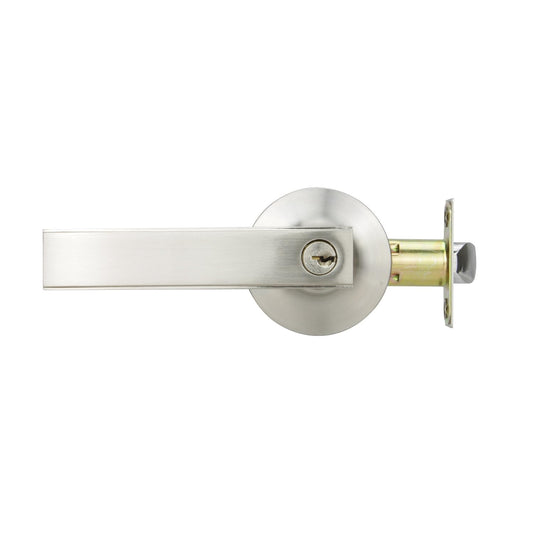 Phillips Manija Cipres Recámara Níquel Satinado | Cerradura Tubular Anti Tarjeta | Acabado Plateado Mate Moderno | Puertas 35-45mm | Incluye Llaves y Garantía