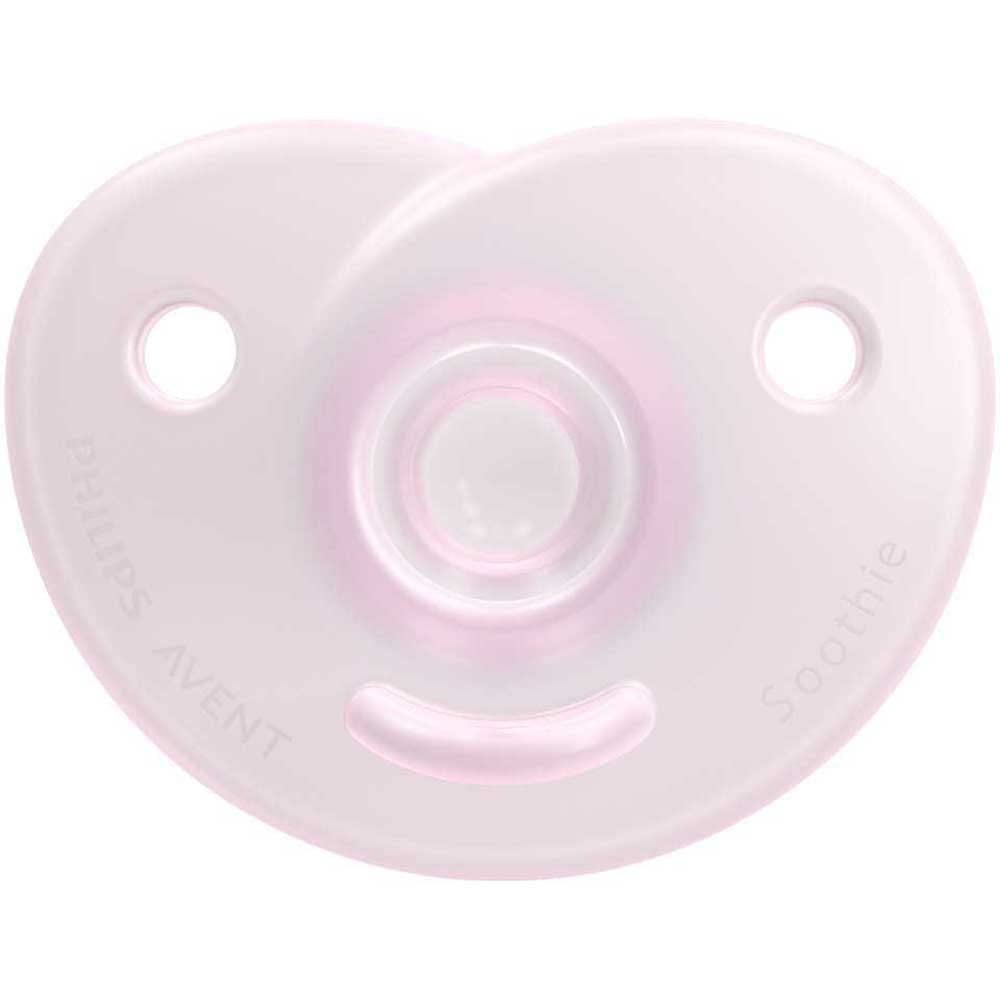 Philips Avent Chupón Soothie Heart Ortodóntico Rosa | Mayor confort para su carita | Silicona grado médico | Forma corazón que evita tocar la nariz | 0-6 m | 2 pz | SCF099/22