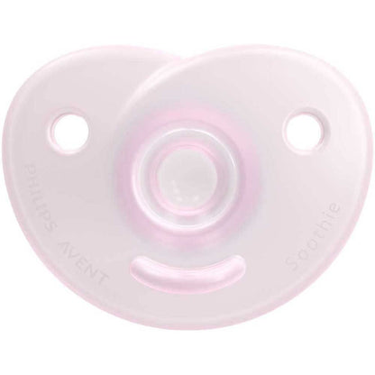 Philips Avent Chupón Soothie Heart Ortodóntico Rosa | Mayor confort para su carita | Silicona grado médico | Forma corazón que evita tocar la nariz | 0-6 m | 2 pz | SCF099/22