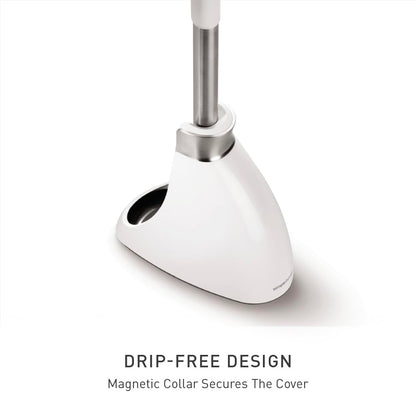 simplehuman, escobilla de baño, acero inoxidable + plástico blanco