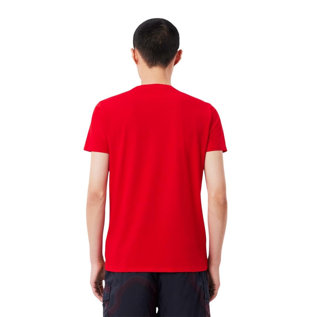 Lacoste Mens Short Sleeve V-Neck Pima Cotton Jersey T-Shirt