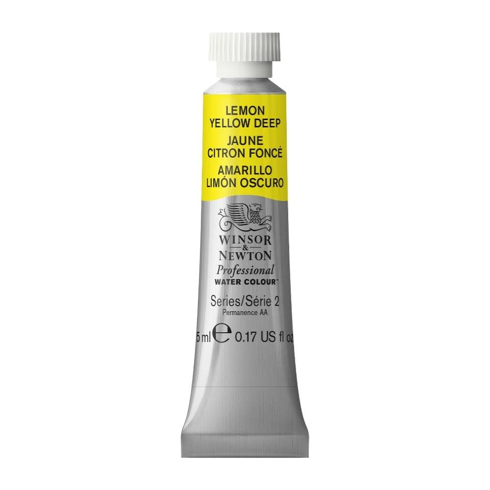 Winsor & Newton Acuarela Professional en Tubo 5 ml, Varios Colores - Tubo de 4,8 g - 5 ml - Amarillo (Lemon Yellow Deep - 348)