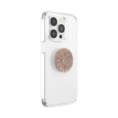 PopSockets - Empuñadura para teléfono con Soporte expandible, Purpurina, Confeti de Aluminio, Oro Rosa