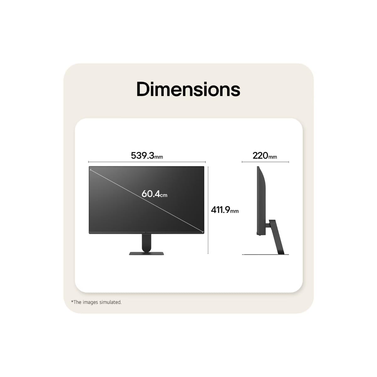 LG Smart Monitor 24U511SB FHD 24" IPS 120Hz 5ms HDR10 Screen Share USB Hub webOS