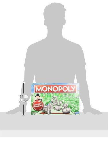 Hasbro Gaming Monopoly - Juego de Mesa de Negociar Propiedades con Bandeja de Almacenamiento y Tokens Grandes para 2 a 6 Jugadores a Partir de 8 años