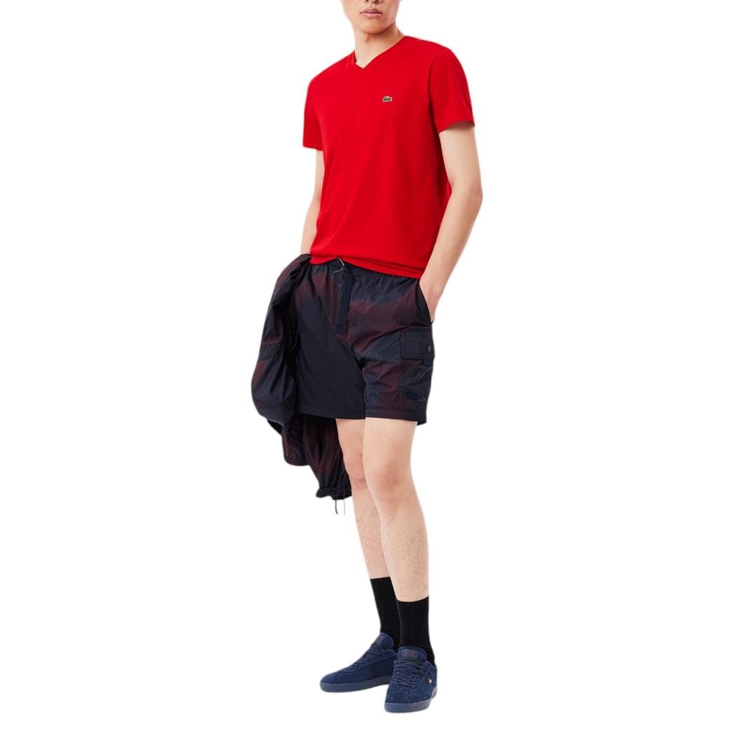 Lacoste Mens Short Sleeve V-Neck Pima Cotton Jersey T-Shirt