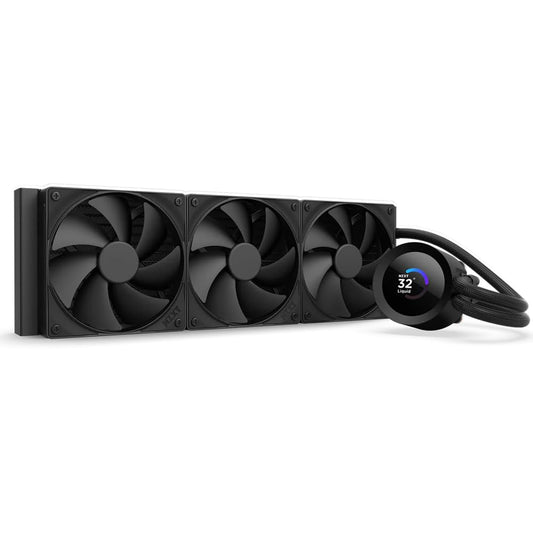NZXT Kraken Plus 360 – AIO CPU Liquid Cooler – 360mm Radiator – 3 x F120P Fans – Customizable 1.54" Square LCD – AMD® AM5, AM4 – Intel® LGA 1851/1700, 1200/115X – Black