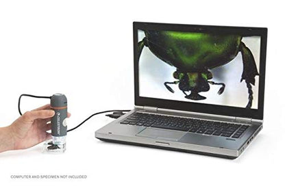 Celestron - Microscopio Digital Pro de 5 MP - Microscopio USB de Mano Compatible con Windows PC y Mac - Aumento 20x-200x - Perfecto para Recoger Sellos, Recoger Monedas