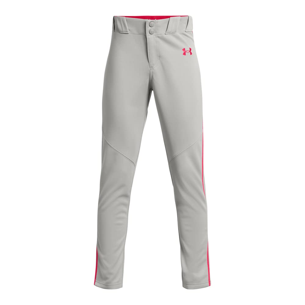 Under Armour Pantalón de Béisbol Utilitario para Niño - (083) Baseball Gray - Red - Red - XS