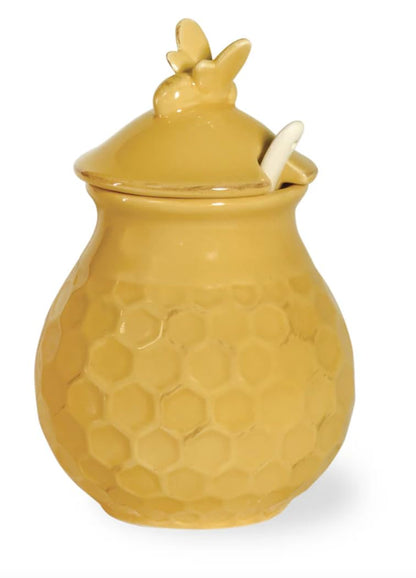 Boston International JC16113 Embossed Ceramic Cream and Sugar Set, 2-Piece, Honeycomb