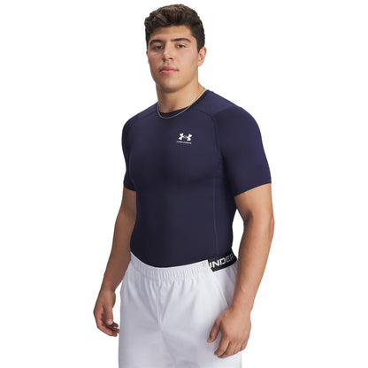 Under Armour HeatGear Camiseta de Compresión para Hombre - Azul (Midnight Navy - White - 410) - XXL