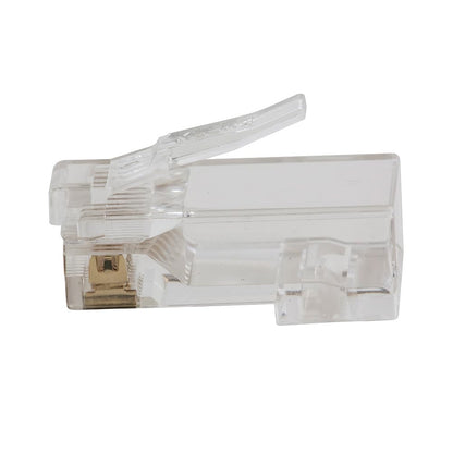 Klein Tools VDV826-728 Pass-Thru Modular Data Plug, RJ45 CAT5E, chapado en oro, conectores pasantes, paquete de 10