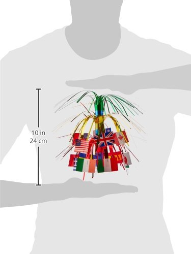 Beistle 57372 International Flag Miniature Cascade Centerpiece, 71/2-Inch, Multicolored