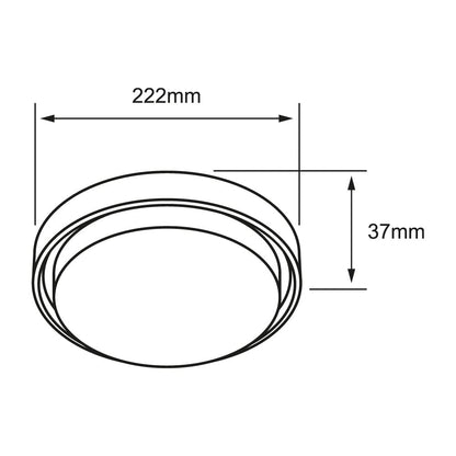 Tecnolite Lámpara Plafón LED 24 W - Luz de Día, IP54, IK05, Lámpara de Techo de Sobreponer Redonda, LED integrado