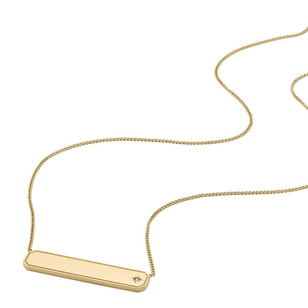 Collar Fossil JF04926710 Sadie de acero inoxidable en tono dorado para mujer