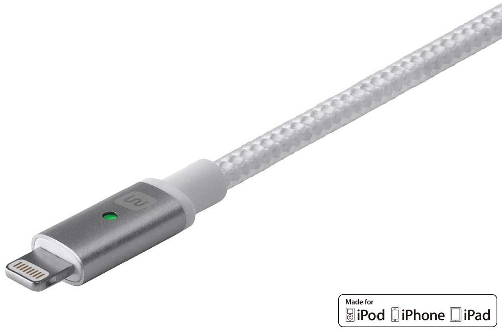 Monoprice 112868 Luxe Series Apple MFi Certified Lightning to USB Charge and Sync Cable, 3 Feet, White