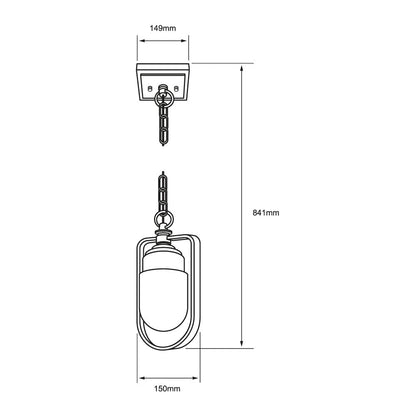 Tecnolite Lámpara Colgante de Cristal 1.50 m de Altura, Potencia Máx. 60 W, 1 Base E27, No incluye foco
