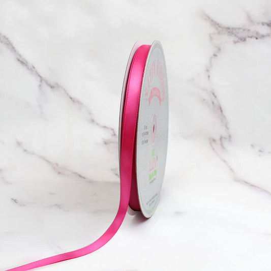 Creative Ideas PSF0308-175 Solid Satin Ribbon, 3/8" by 100 yd, Hot Pink