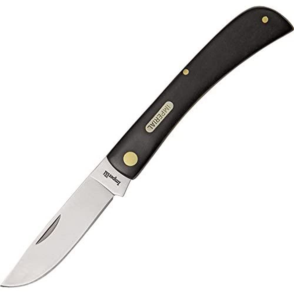 Schrade IMP22L Imperial Large Single Blade Pocket Knife, Black Handle
