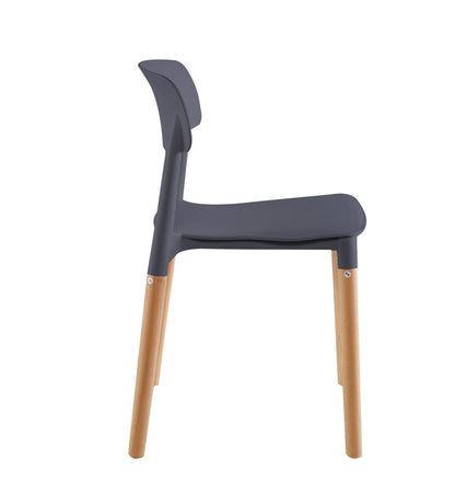 Midtown Concept 4 Sillas Eames de Comedor Estocolmo con Patas de Madera, Estilo nórdico Grey - 42.5 CM X 50.5 CM X 75.5 CM