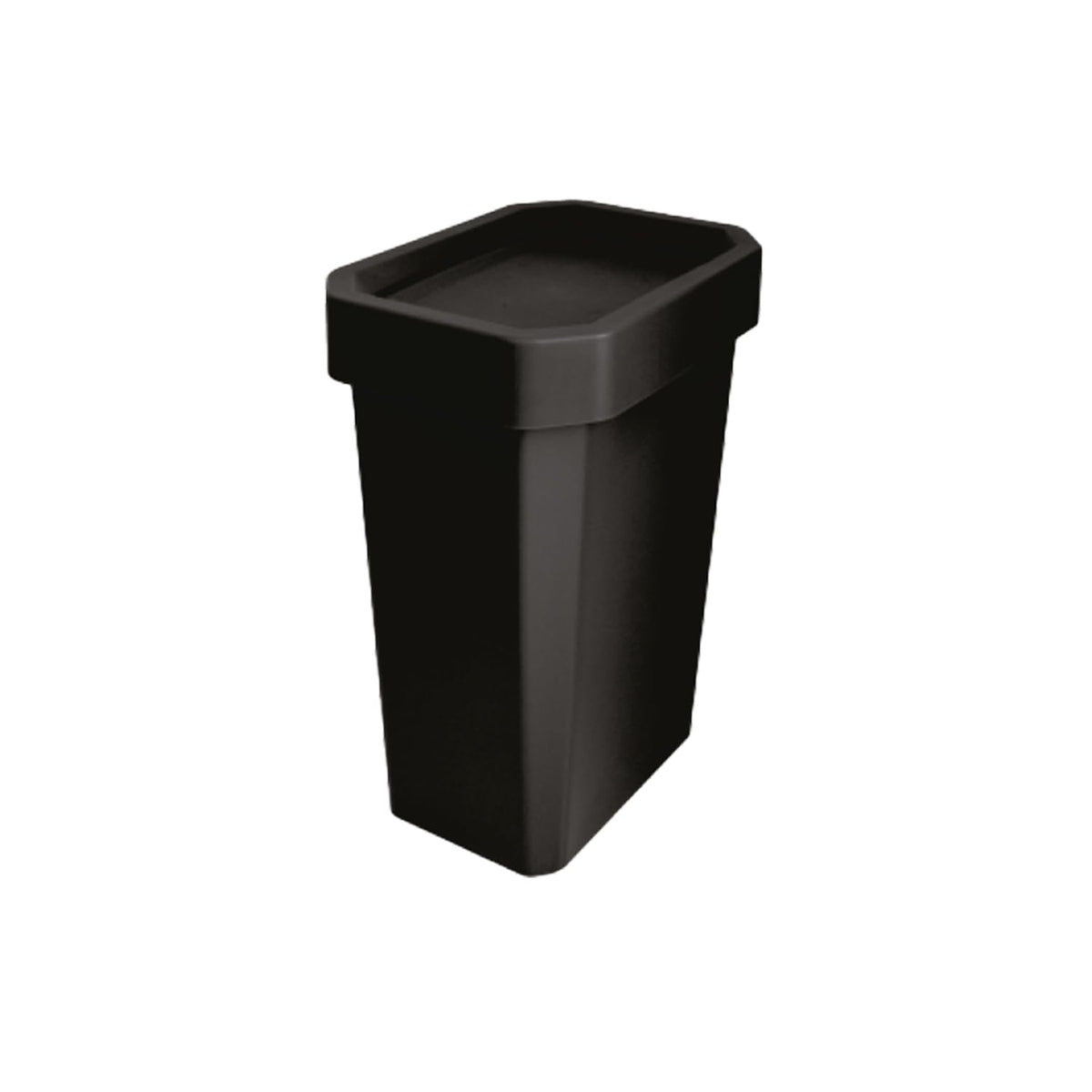 26 L Bote de Basura Institucional con Tapa Vaivén, Color Negro Sobrio, Alta Resistencia para Oficinas, Escuelas y Comercios, Mantenimiento Rápido y Uso Continuo