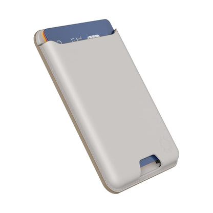 PopSockets Softgoods - portafolios de teléfono y Anillo Adaptador para MagSafe, Soporte para Tarjetas de teléfono, Compatible con Carga inalámbrica, portafolios Compatible con MagSafe® - Horchata