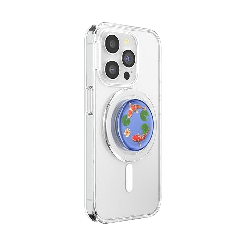 PopSockets - Empuñadura para teléfono MagSafe con Soporte, Soporte magnético, Parte Superior Intercambiable, sujeción Segura para iPhone MagSafe, teléfono y Tablet, Koi Pond