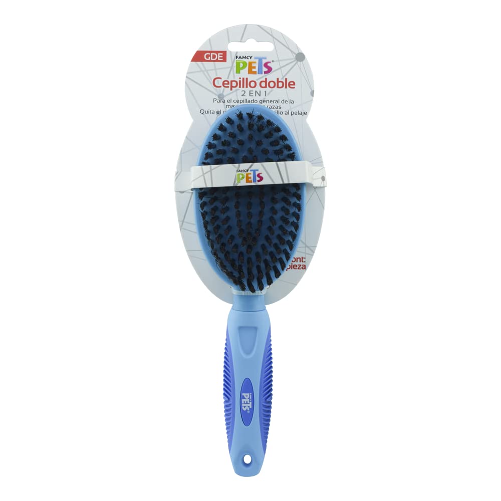 Fancy Pets Cepillo Doble Grande para Perro con Cerdas y Púas de Acero